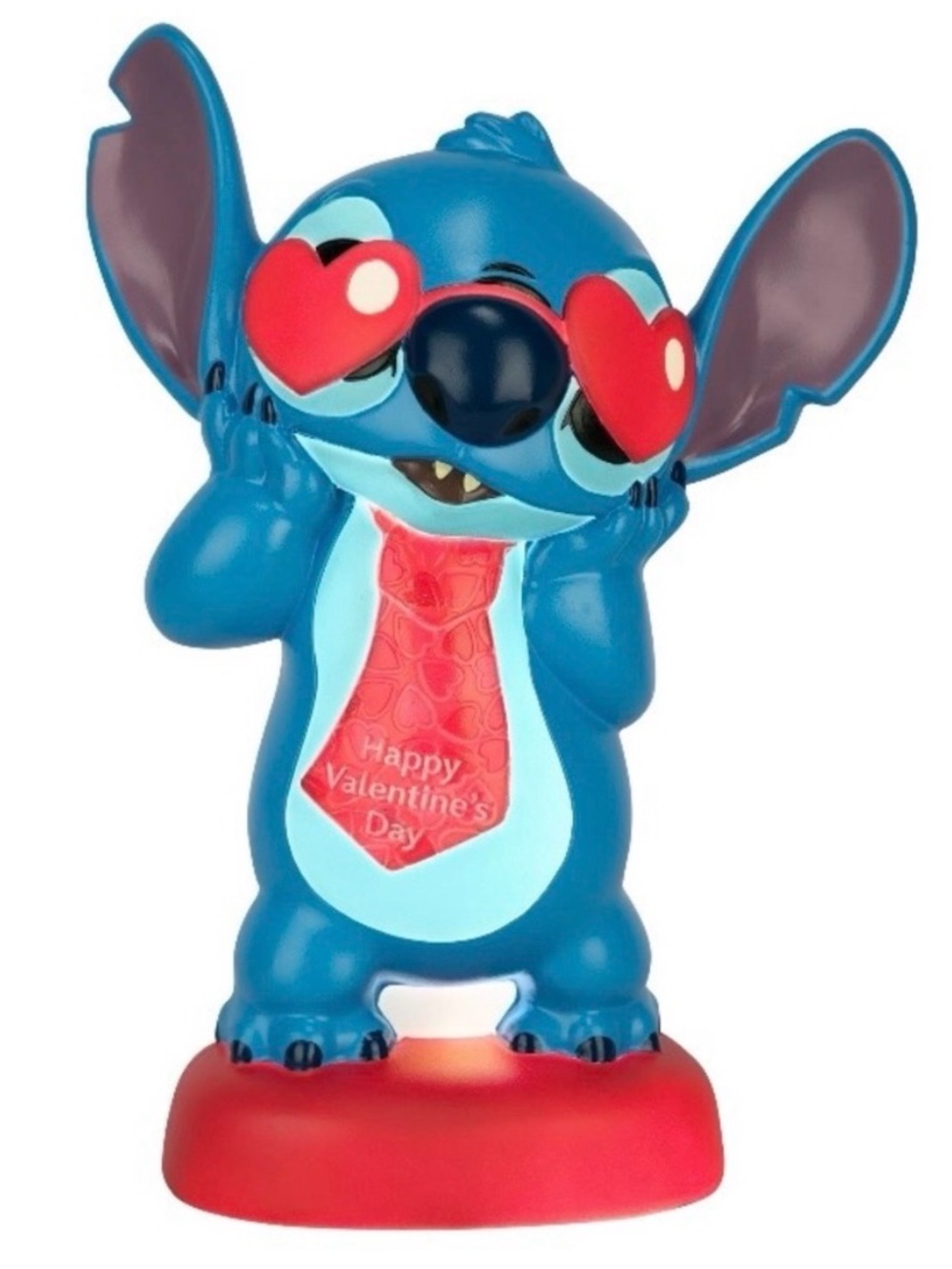 New 12'' Light Up Disney Stitch Decor with Heart Sunglasses & Red Tie - Picture 3 of 5